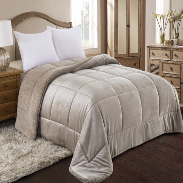 Κουβερτοπάπλωμα Υπέρδιπλο 220x240 AdamHome 805 Taupe