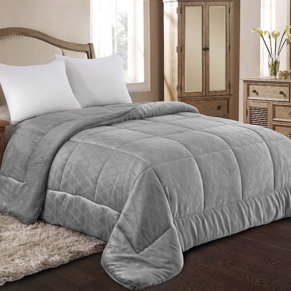 Κουβερτοπάπλωμα Υπέρδιπλο 220x240 AdamHome 812 Grey