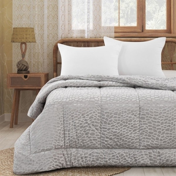 Κουβερτοπάπλωμα Μονό 160x220 AdamHome 830 Light Grey