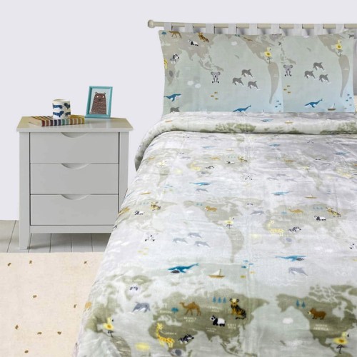 Παιδική Κουβέρτα Βελουτέ Μονή 160×220 Animal World