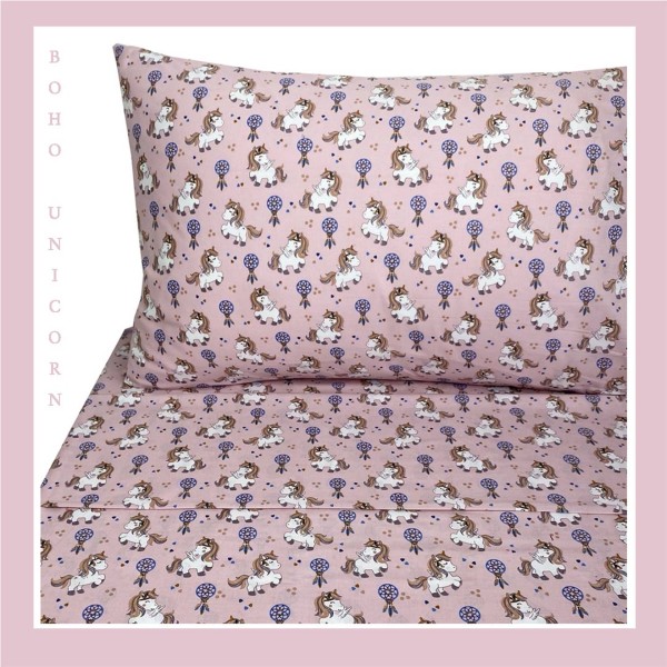 Σετ Σεντόνια Μονά 170x260 Astron Boho Unicorn 