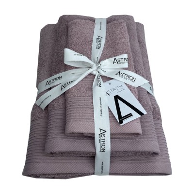Πετσέτες μπάνιου 3 τμχ Astron Dusty Rose 