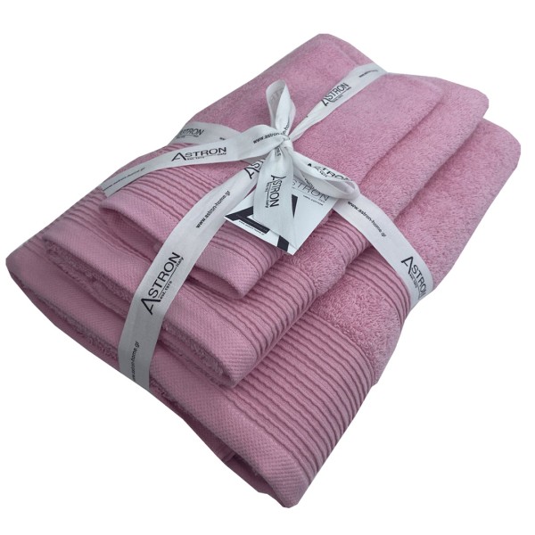 Πετσέτες μπάνιου 3 τμχ Astron Pink