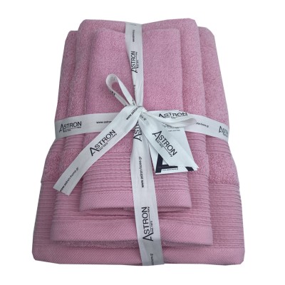 Πετσέτες μπάνιου 3 τμχ Astron Pink