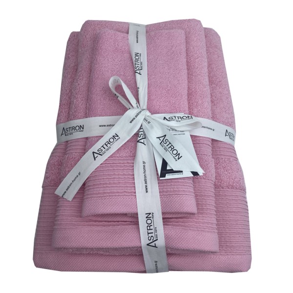 Πετσέτες μπάνιου 3 τμχ Astron Pink