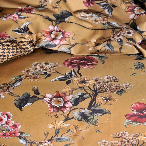 Σετ Σεντόνια Υπέρδιπλα Down Town Gold Flower 826