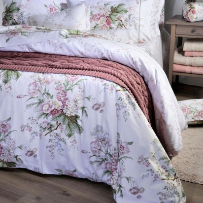 Σετ σεντόνια υπέρδιπλα 245x270 Down Town Bouquet Pink 849