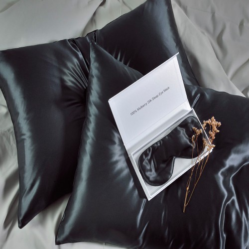 Μεταξωτή Μαξιλαροθήκη Φάκελος (50x76) Down Town Mulberry Silk Black