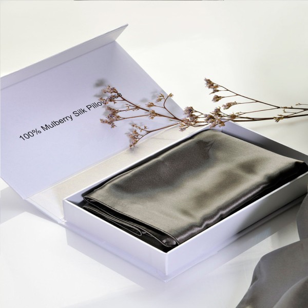 Μεταξωτή Μαξιλαροθήκη Φάκελος (50x76) Down Town Mulberry Silk Dark Grey