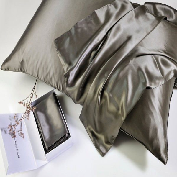Μεταξωτή Μαξιλαροθήκη Φάκελος (50x76) Down Town Mulberry Silk Dark Grey