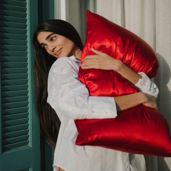 Μεταξωτή Μαξιλαροθήκη Φάκελος (50x76) Down Town Mulberry Silk Red