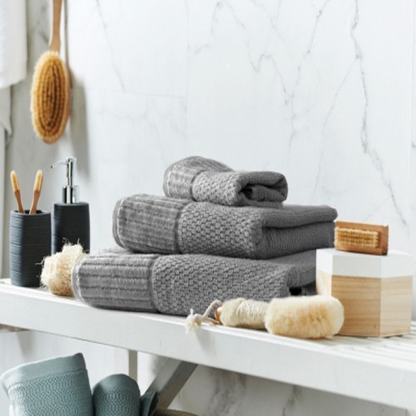 Πετσέτες μπάνιου 3 τμχ Luxury Style Γκρι 70x140