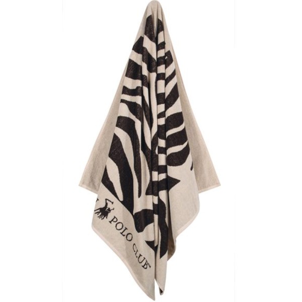 Πετσέτα Θαλάσσης (90x170) Greenwich Polo Club 3603 Ecru/Black