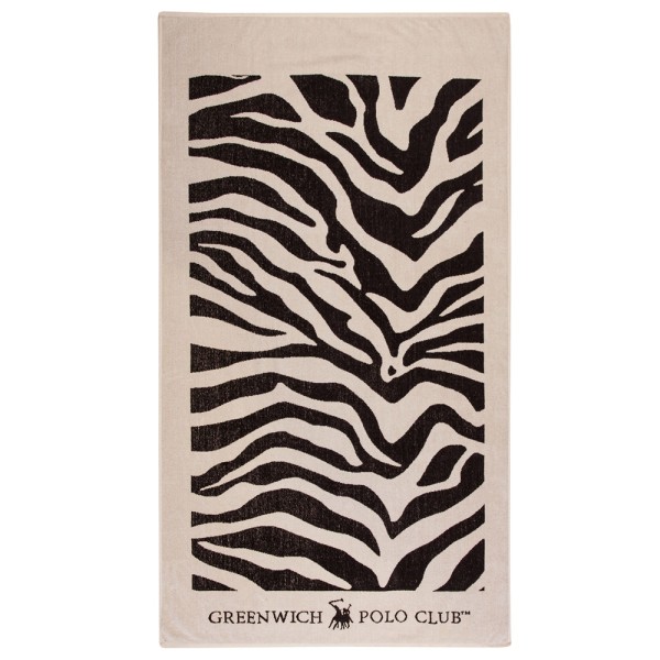 Πετσέτα Θαλάσσης (90x170) Greenwich Polo Club 3603 Ecru/Black