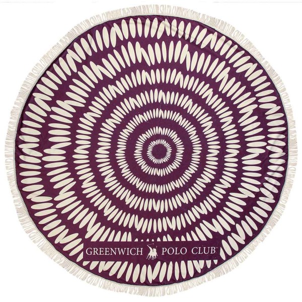 Στρογγυλή Πετσέτα Θαλάσσης Microfiber (Φ150) Greenwich Polo Club 3687 Purple