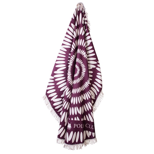Στρογγυλή Πετσέτα Θαλάσσης Microfiber (Φ150) Greenwich Polo Club 3687 Purple
