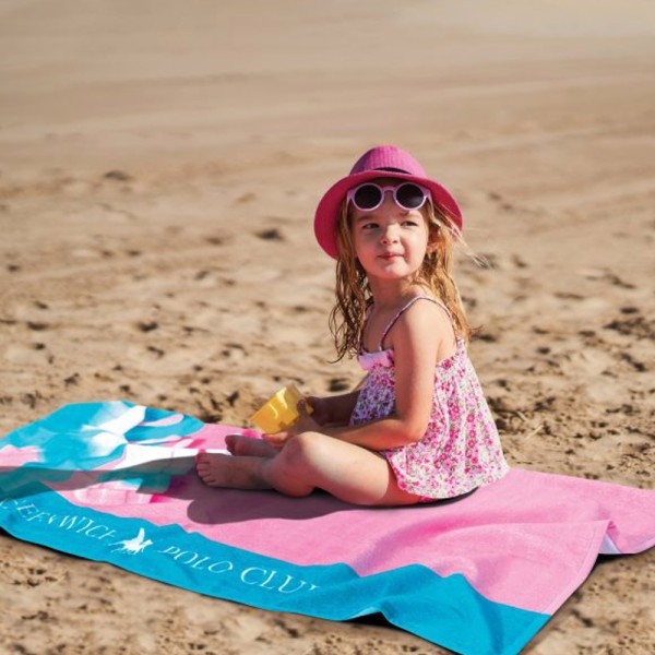 Παιδική Πετσέτα Θαλάσσης (70x140) Greenwich Polo Club 3721 Pink/Ciel