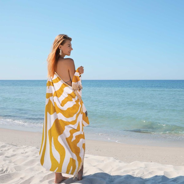 Πετσέτα Θαλάσσης (90x180) Greenwich Polo Club Beach 3741 Ochra