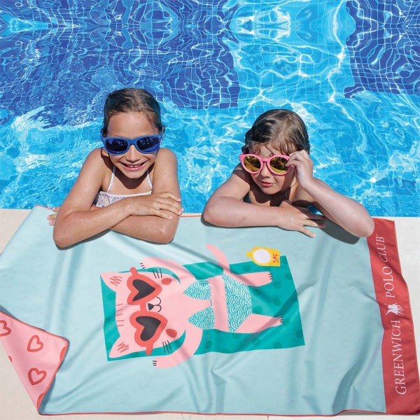 Παιδική Πετσέτα Θαλάσσης Microfiber (70x140) 2 Όψεων Greenwich Polo Club Junior 4081