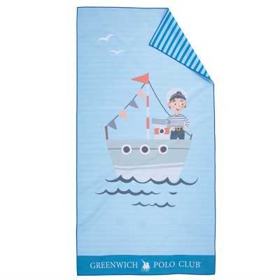 Παιδική Πετσέτα Θαλάσσης Microfiber 2 Όψεων (70x140) Greenwich Polo Club Junior 4178