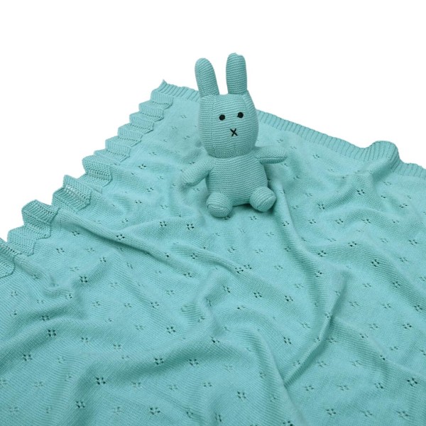 Κουβέρτα πλεκτή αγκαλιάς Liolios home Bunny Toy Aqua