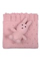 Κουβέρτα πλεκτή αγκαλιάς Liolios home Bunny Toy Pink