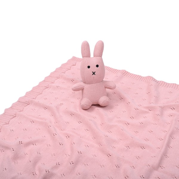 Κουβέρτα πλεκτή αγκαλιάς Liolios home Bunny Toy Pink