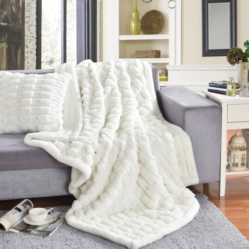 Κουβέρτα Καναπέ-Ριχτάρι Γούνινο 130x180 Liolios Boggi White