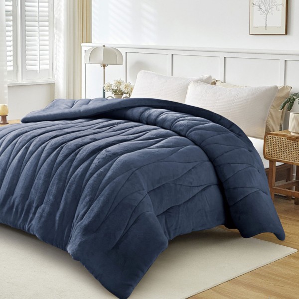 Κουβερτοπάπλωμα Υπέρδιπλο (220x240) Liolios Home Doha Navy 