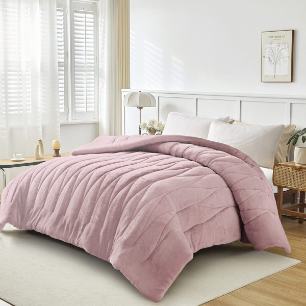 Κουβερτοπάπλωμα Υπέρδιπλο (220x240) Liolios Home Doha Lt Pudra