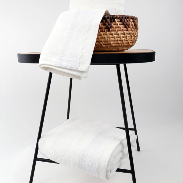 Πετσέτες μπάνιου 3 τμχ Liolios Home Fisto White