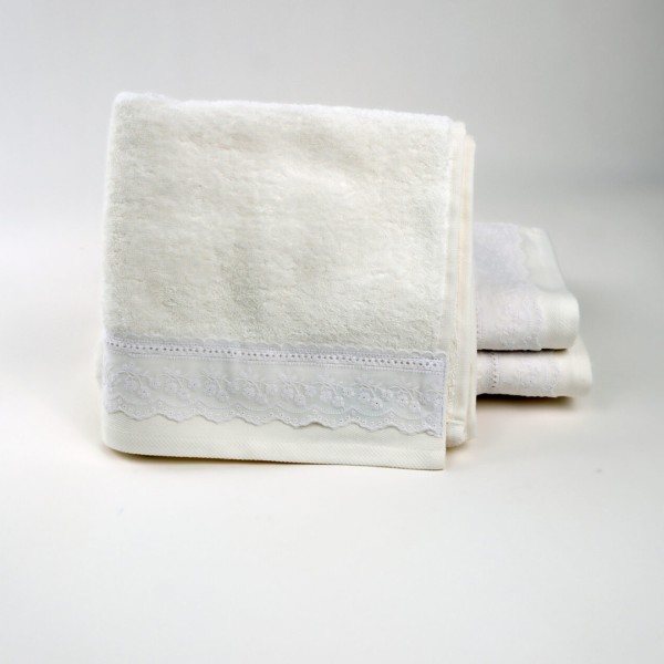 Πετσέτες μπάνιου 3 τμχ Liolios Home Fisto White