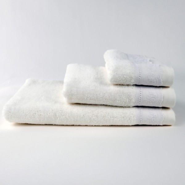 Πετσέτες μπάνιου 3 τμχ Liolios Home Fisto White