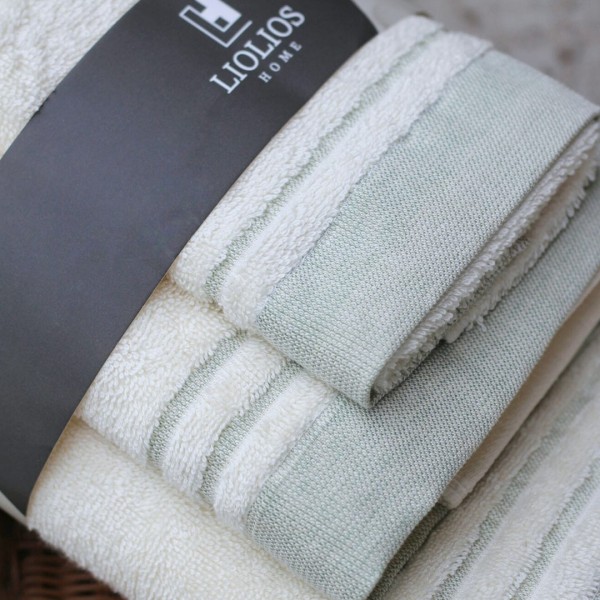 Πετσέτες μπάνιου 3 τμχ Liolios Home KITKAT Mint