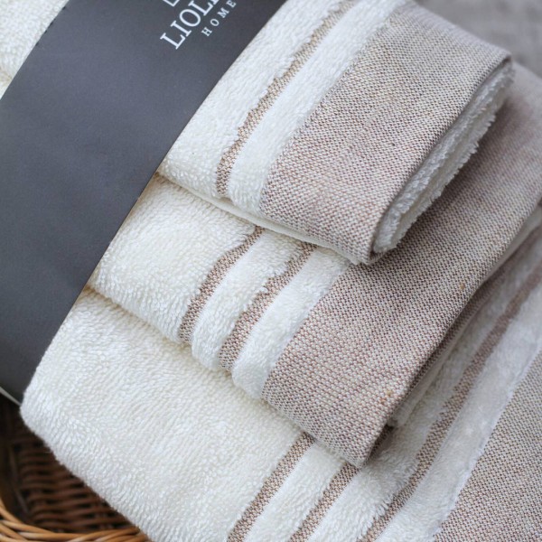 Πετσέτες μπάνιου 3 τμχ Liolios Home KITKAT Pudra