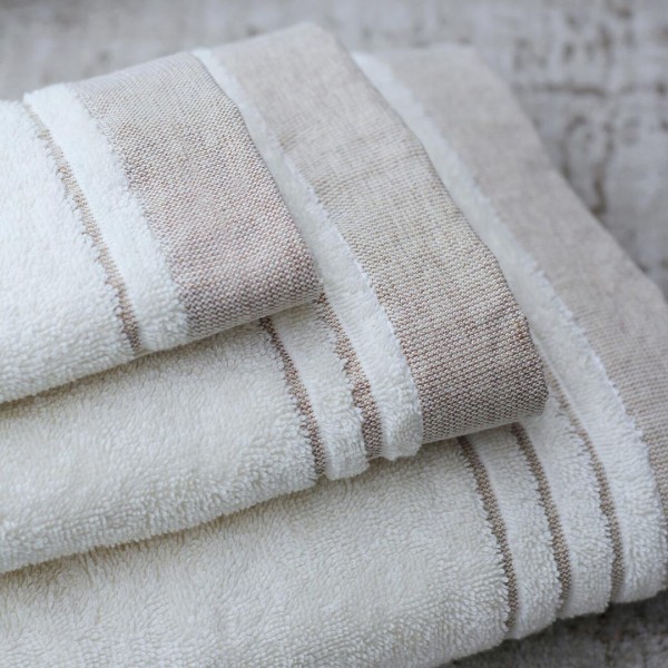 Πετσέτες μπάνιου 3 τμχ Liolios Home KITKAT Pudra