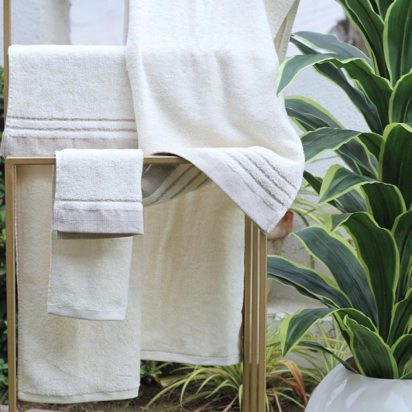 Πετσέτες μπάνιου 3 τμχ Liolios Home KITKAT Pudra