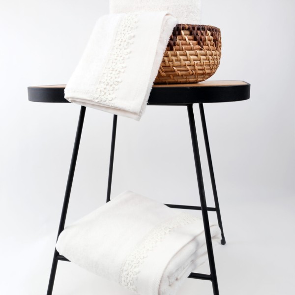 Πετσέτες μπάνιου 3 τμχ Liolios Home Margarita Cream 