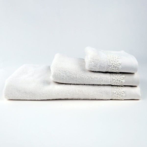 Πετσέτες μπάνιου 3 τμχ Liolios Home Margarita Cream 