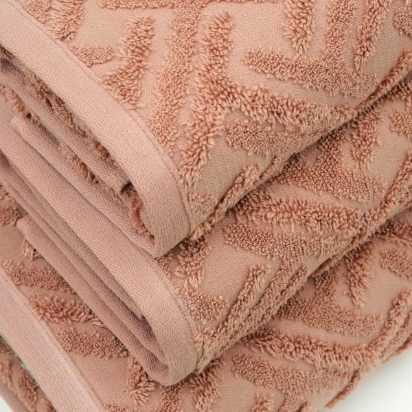 Πετσέτες μπάνιου 3 τμχ Liolios Home Milano Dusty Rose