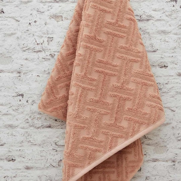 Πετσέτες μπάνιου 3 τμχ Liolios Home Milano Dusty Rose