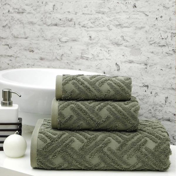 Πετσέτες μπάνιου 3 τμχ Liolios Home Milano Green