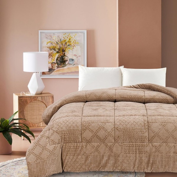 Κουβερτοπάπλωμα King Size 260x240 Liolios Home Prestige Coffee
