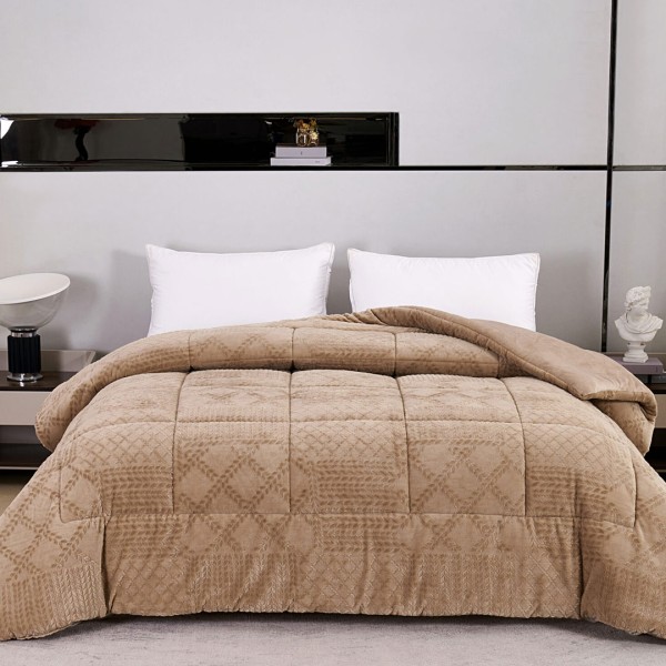 Κουβερτοπάπλωμα King Size 260x240 Liolios Home Prestige Coffee