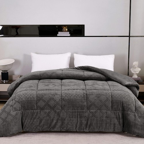 Κουβερτοπάπλωμα Υπέρδιπλο 220x240 Liolios Home Prestige Dark Grey