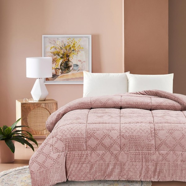 Κουβερτοπάπλωμα King Size 260x240 Liolios Home Prestige Pink
