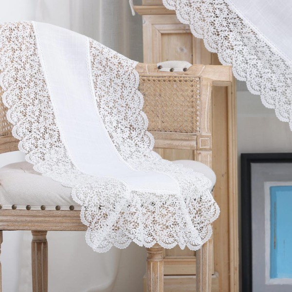Runner 40x160 Λινό με Δαντέλα White Liolios Home QZ1600053