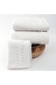 Πετσέτες μπάνιου 3 τμχ Liolios Home Small Flower Cream Πετσέτες μπάνιου 3 τμχ Liolios Home Small Flower Cream