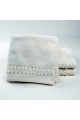 Πετσέτες μπάνιου 3 τμχ Liolios Home Small Flower Cream Πετσέτες μπάνιου 3 τμχ Liolios Home Small Flower Cream