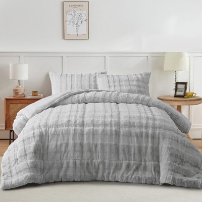 Κουβερτοπάπλωμα Γούνινο Rabbit Fur Υπέρδιπλο 220x240 Tokyo Lt Grey